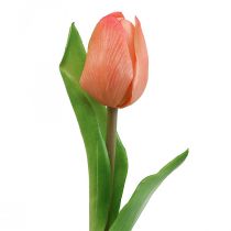 Konstgjord blomma Tulip Peach Real Touch vårblomma H21cm
