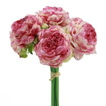 Artikel Konstgjorda Blommor Dekoration Konstgjorda pioner Rosa Antik 27cm 7st