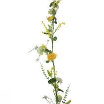 Artikel Konstgjorda blommor dekorativ hängare vår sommar gul vit 150cm