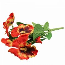 Konstgjorda blommor, sidenblommor, pensé apelsin 29cm