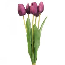 Artikel Konstgjorda blommor tulpan lila, vårblomma 48cm bunt om 5