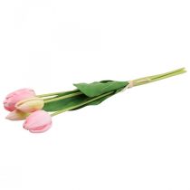 Artikel Konstgjorda blommor tulpanrosa, vårblomma 48cm gäng om 5