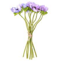 Artikel Konstgjord blombukett Anemone Windflower Blå Lila L28cm