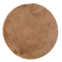 Artikel Fuskpäls dekorativ päls rund bordslöpare pälsmatta brun Ø38cm
