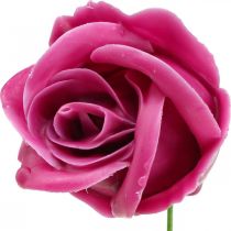 Artikel Konstgjorda rosor fuchsia vax rosor dekorativa rosor vax Ø6cm 18 st