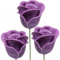 Konstgjorda rosor viol vax rosor deco rosor vax Ø6cm 18p