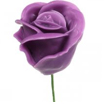 Artikel Konstgjorda rosor violvaxrosor dekorativa rosor vax Ø6cm 18 st
