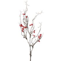Artikel Konstgjord gren lång snöig gren med bär röd 130cm