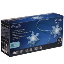 Artikel LED krans snöflingor utomhus kall vit 24 LED 460cm