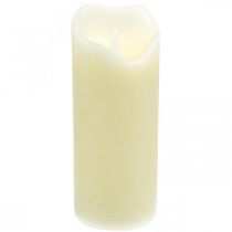 LED äkta vaxljus med timer Cream För batteri H17cm