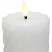 LED ljus med timer vit varmvit äkta vax Ø7,5cm H15cm