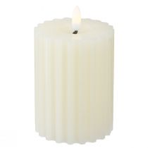 Artikel LED ljus med timer vax groove ljus 7,5/10cm kräm 2 st