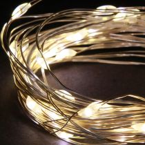 Artikel LED-ljusslinga 40 mikro-LED varmvita timer för batteri 6 st