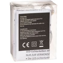 Artikel Batteridrivna ljusslingor för inomhusbruk, varmvita, 10 lysdioder, 1 m längd, 6 stycken