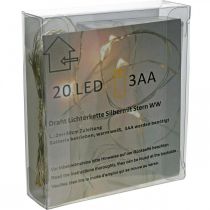 Artikel LED-ljusslinga, 20 lampor, batteridrivna, 2m, varmvit, 6 st.