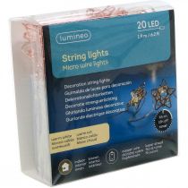 Artikel LED ljuskedja stjärnor mikro LED timer inuti koppar 1,90m