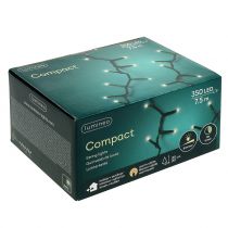 Artikel LED-risljuskedja 350 grön, varmvit för ute 7,5m