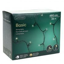 Artikel LED-risljuskedja för utvändig 480 36m svart/varmvit