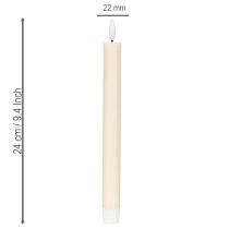 Artikel LED-konljus i vitt med varmvitt ljus, 24 cm, med timer, 2 st