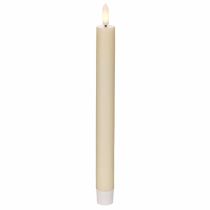 Artikel LED-konljus i vitt med varmvitt ljus, 24 cm, med timer, 2 st