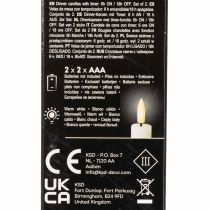 Artikel LED-konljus i vitt med varmvitt ljus, 24 cm, med timer, 2 st