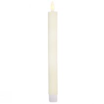 Artikel LED stickljus med timer räfflade ljus kräm 24,5cm 4 st