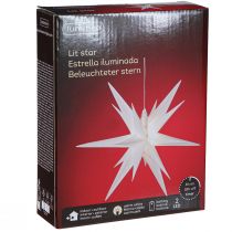 Artikel LED-stjärna 3D vit timerbatteri utvändigt Ø30cm H74cm