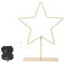 Artikel Stjärna med 50 lysdioder, bordsdekoration i metall, batteridriven, för inomhusbruk, 33 cm