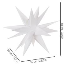Artikel LED-stjärna Julstjärna Varmvit Timer Utomhus 60cm