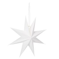 Artikel LED-hängande stjärna med timer, varmvit, utomhus, 38 cm