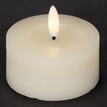 Artikel LED-värmeljus, varmvitt, flimrande effekt och timer, äkta vax, batteridriven, 7 cm, 2 stycken