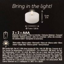 Artikel LED XL Värmeljus Vitt Äkta Vax med Timer Varmvitt 6cm 2st