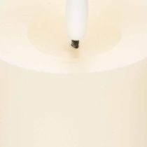 Artikel LED-blockljus av äkta vax i vitt med timerfunktion, varmvitt, 15 cm