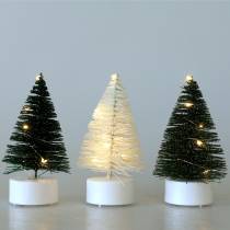 LED julgran grön/vit 10cm 3st