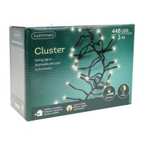 Artikel LED ljuskedja svart, varmvit 448 för ute 3m