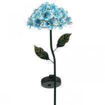 LED-krysantemum, lysande dekoration för trädgården, metalldekor blå L55cm Ø15cm