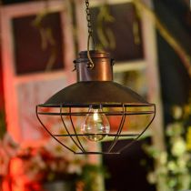 LED-hängande lampa, rustik hänglampa, soldriven Ø24,5cm H24cm