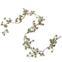 Artikel Konstgjord lärkgirlang med kottar och nålgransar, 120 cm