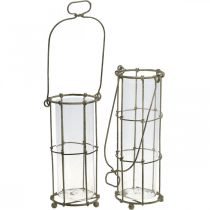 Lykta trädgård, metalllykta Ø8,5 cm H23/18,5/14,5 cm set om 3