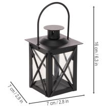 Artikel Svart lykta med handtag för värmeljus, 16 cm, 2 st