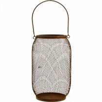 Artikel Dekorativ lykta med handtag metall rost utseende Ø17cm H28,5cm