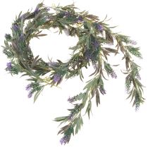 Lavendel Blomstergirland Konstgjord Lila Grön 180cm 2st