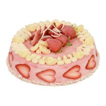 Matdocka, konstgjord kaka jordgubbscreme Ø23cm H9,5cm