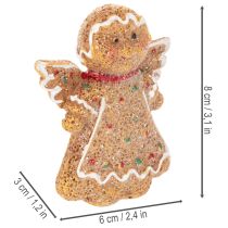 Artikel Konstgjord pepparkaksgubbe dekorationsfigur, 8 cm, 3 stycken