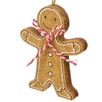 Artikel Pepparkaksgubbe dekoration för upphängning i trä blandat 8 cm 12 st