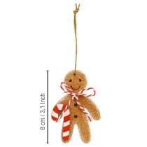 Artikel Pepparkaksgubbedekoration för upphängning träfiber blandat 8 cm 12 st