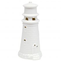 Fyr med LED 17,5cm matt vit