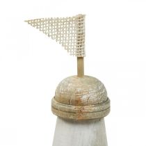 Träfyr Maritim Trä Deco Röd Vit H30,5cm