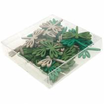 Artikel Sländor för strö, sommardekor i trä, bordsdekoration grön 48 st