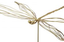 Artikel Dragonfly metall dekorativ blomplugg sommar guld B28cm 2st